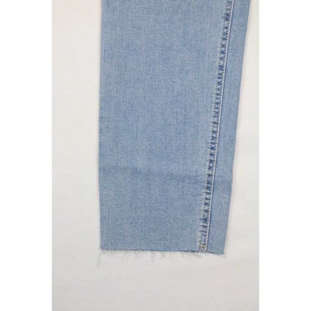 OAT New York Mid Rise Straight Ankle Jeans Women 6/28 NWT Light Wash Raw Hem